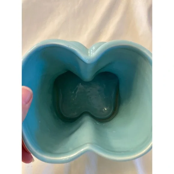 Rae Dunn Artisan Collection Fresh Herbs Ceramic Boot Planter Teal Blue - Picture 5 of 12